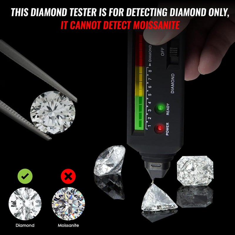DANOPLUS High Accuracy Diamond Tester Pen Professional Jewelry Diamond Selector with UV Light for Novice and Expert Jeweler Tool, Real Diamond Tester for Different Sizes of Diamond Stones - Image 5